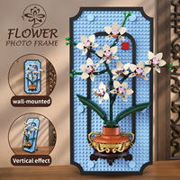 Pintura Decorativa de Orquídeas para Colgar, Bloques de Construcción de Plástico para Niños, Juego de Juguetes de Ensamblaje Creativo, Decoración de Pared para el Hogar, Regalo