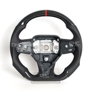 عجلة قيادة من الجلد الأسود بالكامل/ البيانو الأسود/ بألياف الكربون LED لسيارات كرايسلر SRT 300 300C 300S 2015-2023 (OHC) - Product Image 6