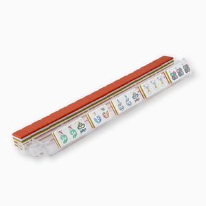 Ensemble de tuiles de mahjong en acrylique orange nacré, style luxe quatre couches, résistantes à la décoloration, gravées au laser, vente en gros - Product Image 5