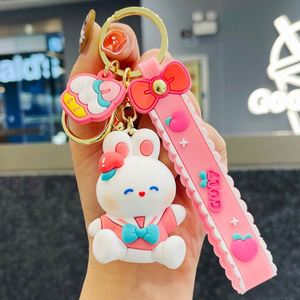 Factory Bulk Wholesale 2D 3D Cartoon Key Chain Soft PVC Rubber Keychain Custom Promotion Gift with <b>Wrist</b> <b>Strap</b> - Product Image 5