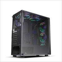 AntarcChill RGB Gamer with Tempered Glass Gamers Pc Desktop Casing Boitier Pc Ce Stock Plastic Clear Plastic Computer Case ATX