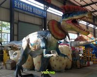 Model Dinosaurus Dilophosaurus Animatronik Ukuran Asli yang Dapat Disesuaikan untuk Taman, Pusat Perbelanjaan & Pameran Rumah - Penggunaan Komersial