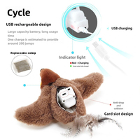Jouet pour chat électrique, jouet en peluche réaliste pour animaux de compagnie, jouet interactif pour chat, rechargeable, oiseau qui bat des ailes, moineau