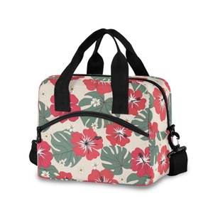 Sac isotherme pour déjeuner personnalisé avec imprimé floral hawaïen, en polyester réutilisable, 15 L, pour hommes, pique-nique, voyage - Product Image 1