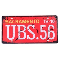 Sublimation personnalisée Logo rétro Vintage Route 66 voiture numéro de licence en métal étain signe affiche plaque Plaque pour la maison Bar Garage signes