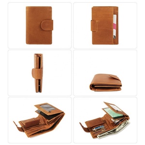 Custom Vintage Luxury <b>Purse</b> <b>Small</b> Rfid Mens Slim Card Holder Billfold Wallet Genuine Leather Bag Wallets for Men - Product Image 5