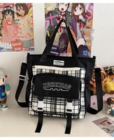 Ensemble de sacs d'école 2 en 1 pour filles, sac à dos en polyester et sac fourre-tout, poche avant à carreaux, poche latérale pour bouteille d'eau, bretelles rembourrées, pour étudiantes