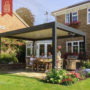 Pergola extérieure en aluminium avec auvent à lames bioclimatiques imperméables <span class=keywords><strong>pour</strong></span> patio, <span class=keywords><strong>terrasse</strong></span>, serres – Pergola moderne de luxe - Product Image 1