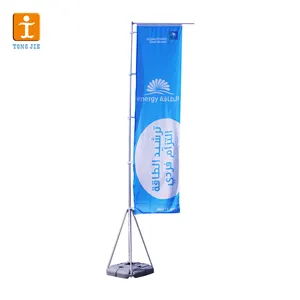 Custom Event Outdoor Windproof Teardrop Flying Banner Feather Flag With Base Pole Kit Double Side Logo Print