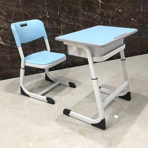 Escritorio y Silla Ergonómicos con Marco de Metal para Estudiantes de <span class=keywords><strong>Secundaria</strong></span>, Juego de Mesa y Sillas de Estudio para Aula Escolar para Estudiantes de <span class=keywords><strong>Secundaria</strong></span> - Product Image 1