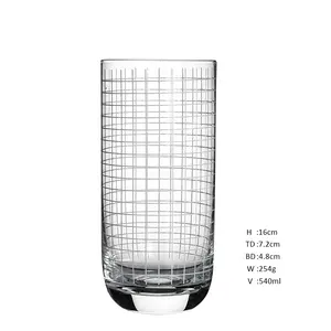 水飲用ガラスタンブラーカップの卸売手作りデカール標準サイズ