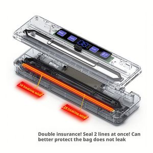 Scelleuse sous vide alimentaire automatique à écran tactile à <span class=keywords><strong>prix</strong></span> abordable avec coupe-sacs et aspiration externe pour la conservation des aliments à usage domestique - Product Image 2