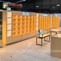 Vitrine d'exposition en bois avec éclairage LED, écologique, recyclable, robuste, étanche, taille personnalisable, étagères de magasin de détail, tiroir