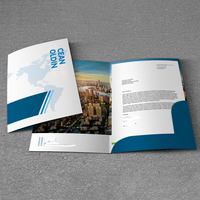 Carpeta de Presentación A4 con Logotipo Personalizado, Carpeta de Documentos Comerciales de Papel con Bolsillo para Tarjetas de Visita para Oficina y Marketing