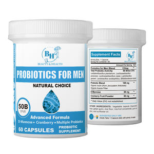 Probiótico para Hombres en Cápsulas, 60 Unidades, Apoyo Digestivo y Equilibrio de la <span class=keywords><strong>Flora</strong></span> <span class=keywords><strong>Intestinal</strong></span>, <span class=keywords><strong>Natural</strong></span>, OEM/ODM, Empaque Personalizado - Product Image 1