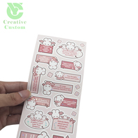 Autocollants transparents personnalisés imperméables à l'eau de dessin animé, impression personnalisée, feuille d'autocollants en vinyle découpé Kiss pour enfants