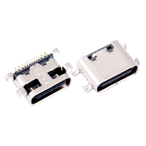Connecteur femelle Molex à montage central <span class=keywords><strong>USB</strong></span> <span class=keywords><strong>Type</strong></span> <span class=keywords><strong>C</strong></span> 16 broches, simple rangée, en acier inoxydable, vertical, USB3.0 H3.11, personnalisable - Product Image 1