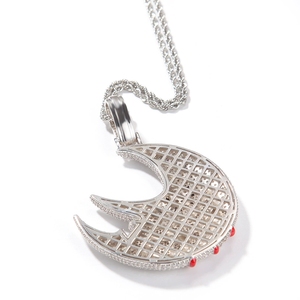 Collier pendentif unisexe au design de personnage de dessin animé rouge, exagéré et humoristique, style hip-hop rétro - Product Image 6