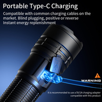 Lampe torche LED tactique à focalisation réglable, zoom rechargeable par USB, IP44, 530 lumens, portée du faisceau 300-400 m, mode SOS, CRI élevé 90