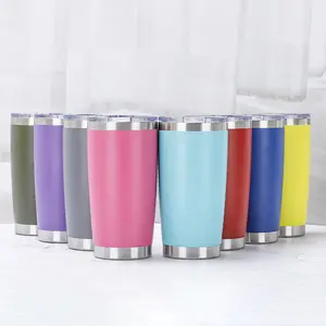 Grosir Kosong Stainless Steel Vakum Terisolasi Kopi Personalisasi Pemasok Tumbler Air Merah Muda