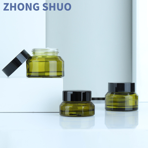 Contenants cosmétiques de luxe, pot <span class=keywords><strong>en</strong></span> <span class=keywords><strong>verre</strong></span> pour crème pour le visage, 15g 30g 50g, pot pour crème pour les yeux, pot vert pour crème, emballage - Product Image 3