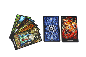 Chất Lượng Cao Tùy Chỉnh Thiết Kế Ban Đầu Nga Tarot Thẻ Màu Đen Cạnh Bói Toán Oracle In Trên Nhựa Bền - Product Image 4