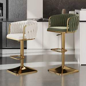 בר כסאות בר/כסאות בר גבוה מנגל זהב קטיפה בחזרה מטבח יוקרתי בר כסאות בר בר ריהוט שולחן בר - Product Image 4
