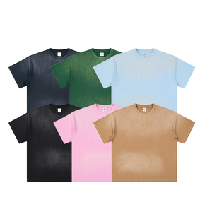 เสื้อยืดโอเวอร์ไซส์สไตล์สตรีทแวร์ ยูนิเซ็กส์ ผ้าคอตตอน 100% หนานุ่ม ลุควินเทจ ซักฟอก ทรงหลวม  รับสกรีนโลโก้ ลายกราฟิก เสื้อยืดฟอกสี  สำหรับผู้ชาย - Product Image 4