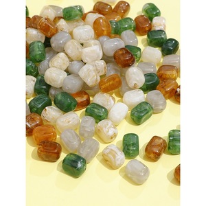 Braccialetto di gioielli per orecchio fatto a mano fai da te con perline di resina rettangolare tinta in pietra - Product Image 2