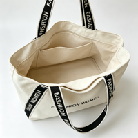 Nouveauté Sac fourre-tout personnalisé imprimé grand format Sac de shopping en toile recyclée pour femmes