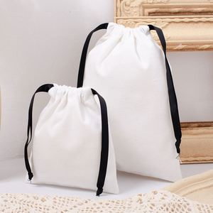 Sacs cadeaux en coton cousus de haute qualité, tailles 5x7cm, 7x9cm, 11x14cm, 15x20cm, avec logo personnalisé pour pochettes de maquillage - Product Image 1