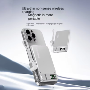 Banco de energía de carga inalámbrica magnética de Metal ultradelgado 10000mAh soporte de soporte banco de energía de pantalla Digital para teléfonos <span class=keywords><strong>AIRPODS</strong></span> - Product Image 2