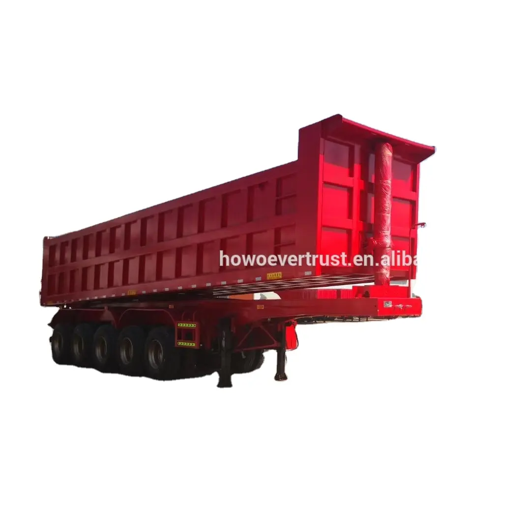 China lage prijs hoge kwaliteit 5 as 70 ton 80 ton kipper trailer 5 as dump trailer prijs