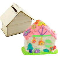 Tirelire en bois rétro non finie pour enfants, à faire soi-même, pour l'épargne, décoration de chambre et activité créative