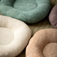 Sous-plat rond matelassé en coton écologique, couleur unie, style minimaliste moderne, pour table de salle à manger