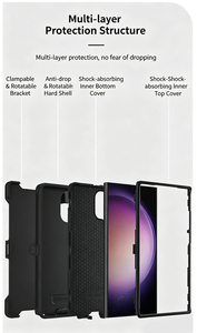 Funda Protectora Resistente Delgada Transparente Negra y <span class=keywords><strong>Azul</strong></span> para Teléfono Samsung S26 S25 S24  Note 20Ultr Series PC TPU Armor Capa - Product Image 3