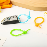 Attaches en silicone couleur bonbon de 22 cm, réglables et autobloquantes, pour accessoires de sac, usage domestique et bureautique, breloques de sac à main