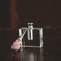Bouteilles de parfum d'agate gemme faites à la main de 2ml Bouteille de parfum carrée en cristal de pierre naturelle de quartz