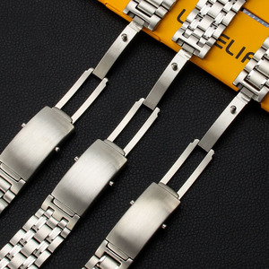 <span class=keywords><strong>Bracelet</strong></span> de montre en métal à extrémité incurvée 18mm 20mm 22mm <span class=keywords><strong>Bracelet</strong></span> de montre en acier inoxydable à <span class=keywords><strong>boucle</strong></span> déployante brossée pour <span class=keywords><strong>bracelet</strong></span> de montre intelligente - Product Image 4