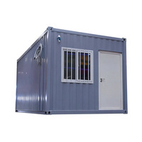 Conteneur d'expédition plat de 20 pieds, maison modulaire, bureau préfabriqué mobile, cabine de construction avec design moderne