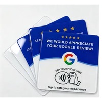 Carte NFC en acrylique de 12 cm pour avis Google – Idéale pour restaurants, cafés, salons, hôtels, comptoirs de vente au détail – Plaque personnalisable pour laisser un avis en tapotant