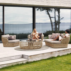 Sofá de Ratán para Exteriores de Una Plaza, Estructura de Aleación de Aluminio, Ratán PE Resistente a los Rayos UV, Sofá de Jardín Impermeable - Product Image 4