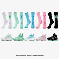 Basket-ball professionnel mi-mollet haut haut haut Elite chaussettes de sport respirant épaissi Long Tube à la mode manchette corps pour hommes femmes pour