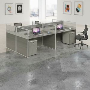 Estación de Trabajo de Oficina Compartida Personalizada de 4 Plazas para Edificios de Oficinas y Agentes Bancarios - Product Image 3