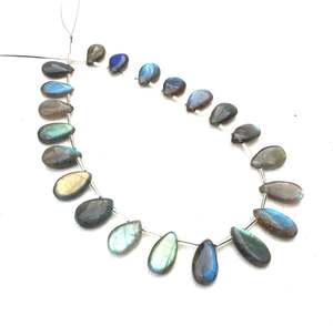 ลูกปัดพลอยลาบราดอไรต์ธรรมชาติ20ชิ้นรูปทรงลูกแพร์เรียบสำหรับทำเครื่องประดับ - Product Image 4