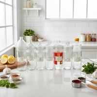 Bouteille de sirop en verre transparent Linlang Shanghai personnalisée de 800 ml avec bouchon à vis et impression sérigraphique pour sirop contre la toux à usage pharmaceutique