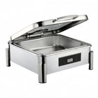 Chauffe-Plats Électrique en Acier Inoxydable 304 de 8L pour Buffet, Contrôle Manuel de la Température, Conception Séparée, Réchaud Hydraulique pour Hôtels