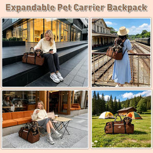 Sac à dos double épaule en nylon pour animaux de compagnie, pas cher, universel, pour voyages en plein air, transporteur pour chiens et chats - Product Image 6
