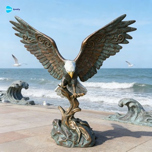 Escultura de Pájaro de Metal Fundido de Alta Calidad para Decoración de Jardín de Villa, Estatua de Águila Calva Voladora de Bronce Grande - Product Image 4