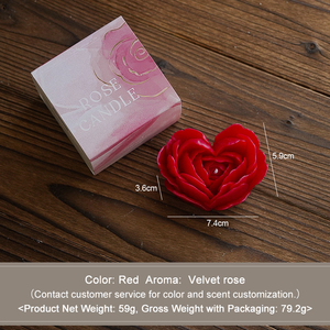 Vela Aromática para Decoración del Hogar Regalo de San Valentín Hecha a Mano Personalizada de Cera de Soya y Parafina en Forma de Corazón y Rosa - Product Image 6